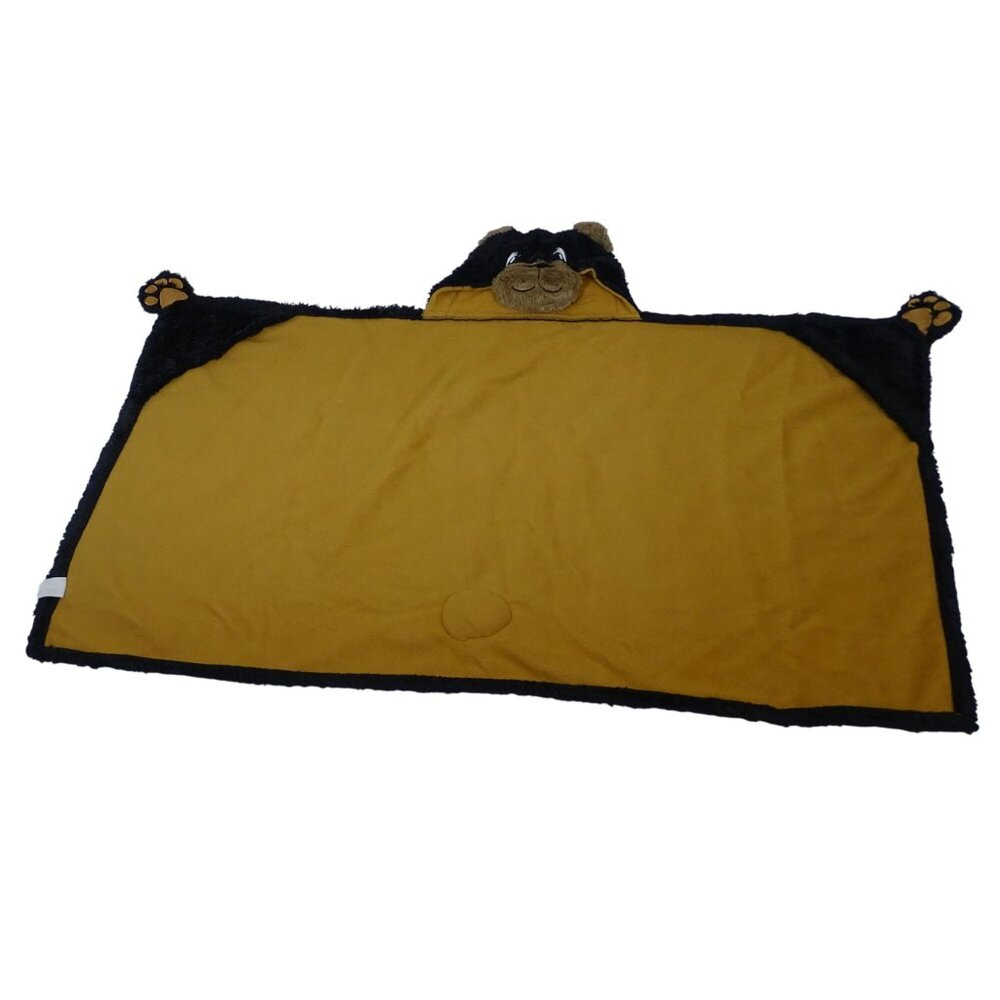 Best Brands Kids Hooded Bear Blanket Black Brown 26" x 49.5" Soft Plush
